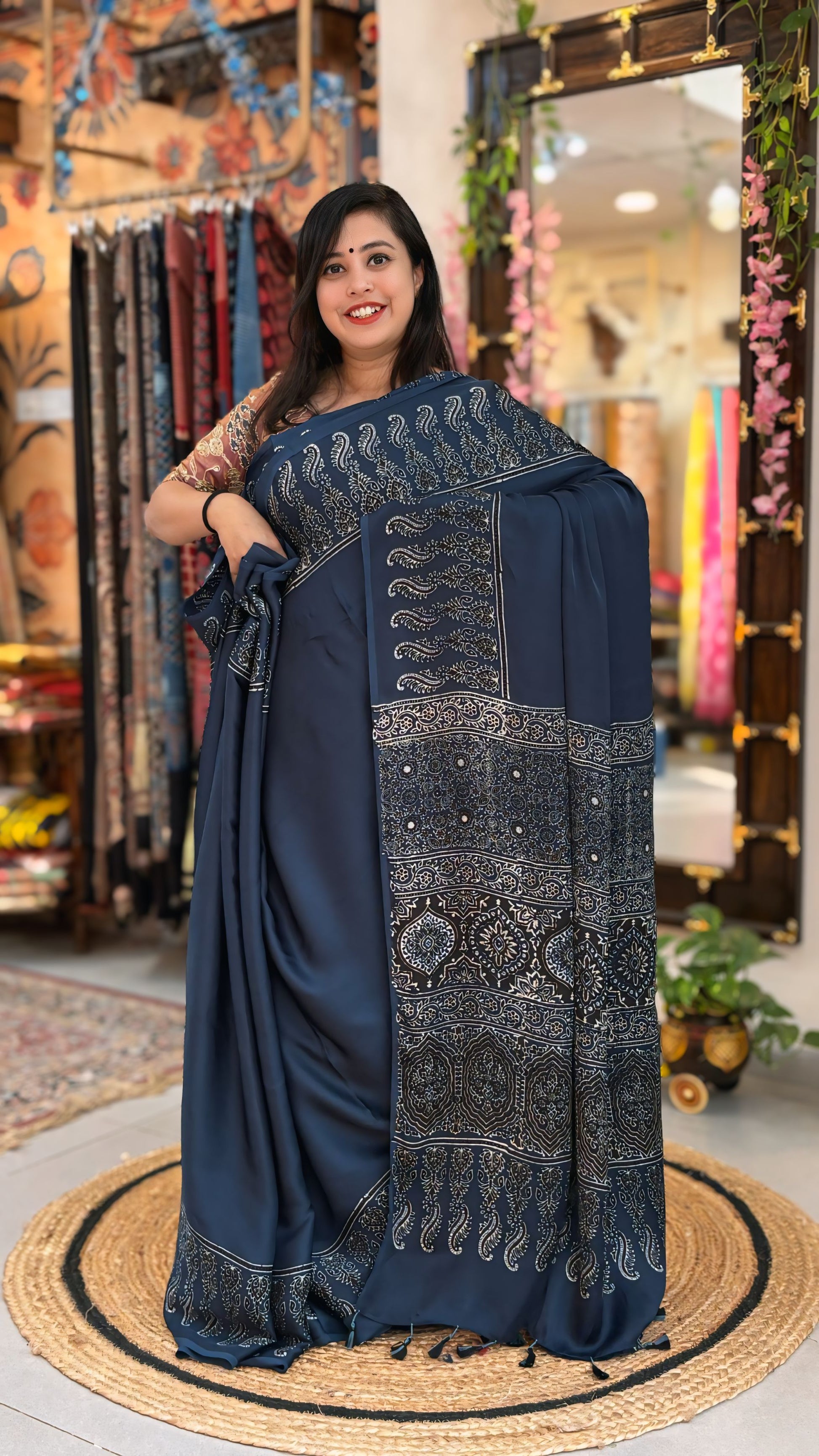Esha - Pure Ajrak Modal Silk