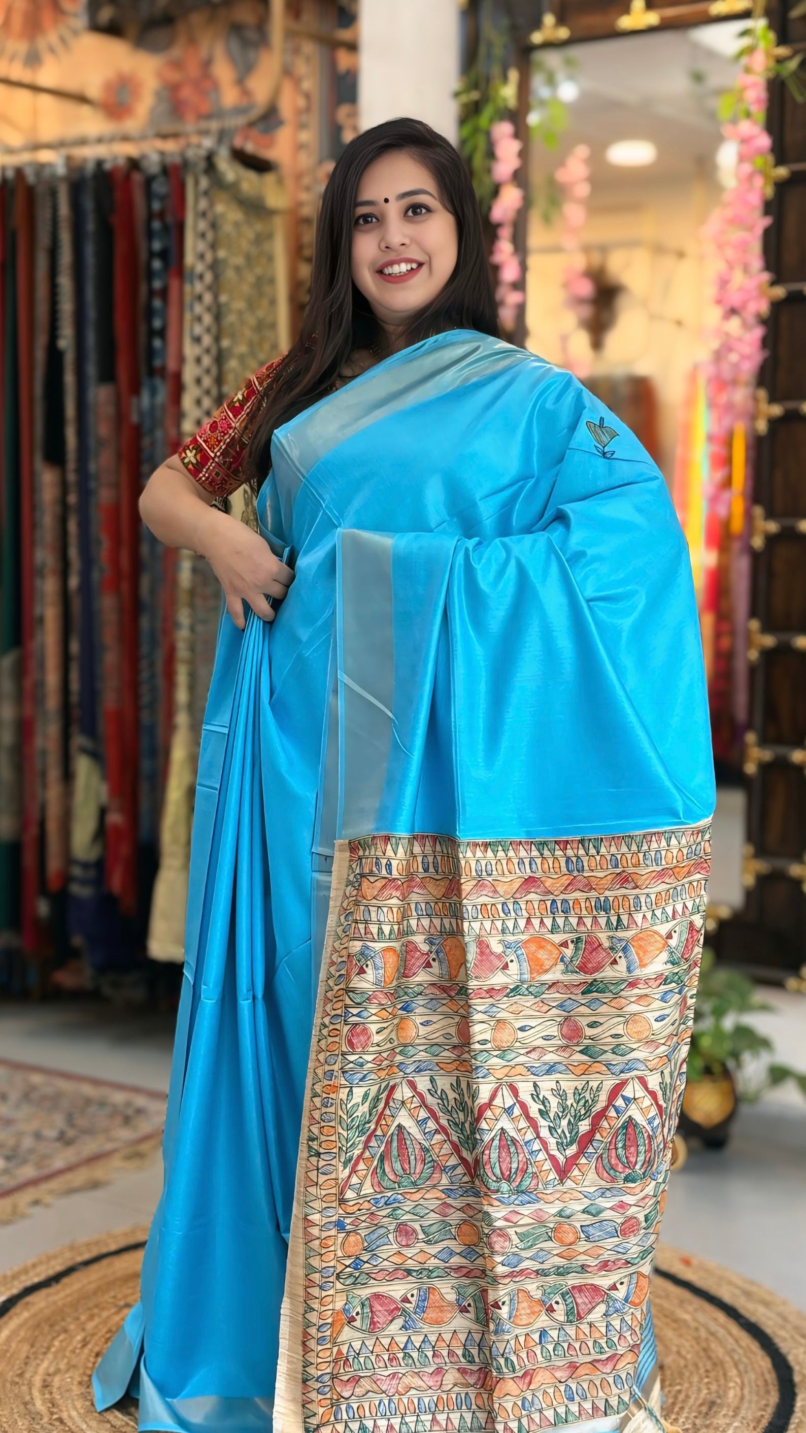 Shubhra - Madhubani Silk Saree