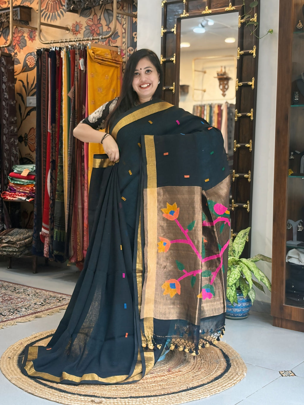 Midnight Magic - Paithani Linen