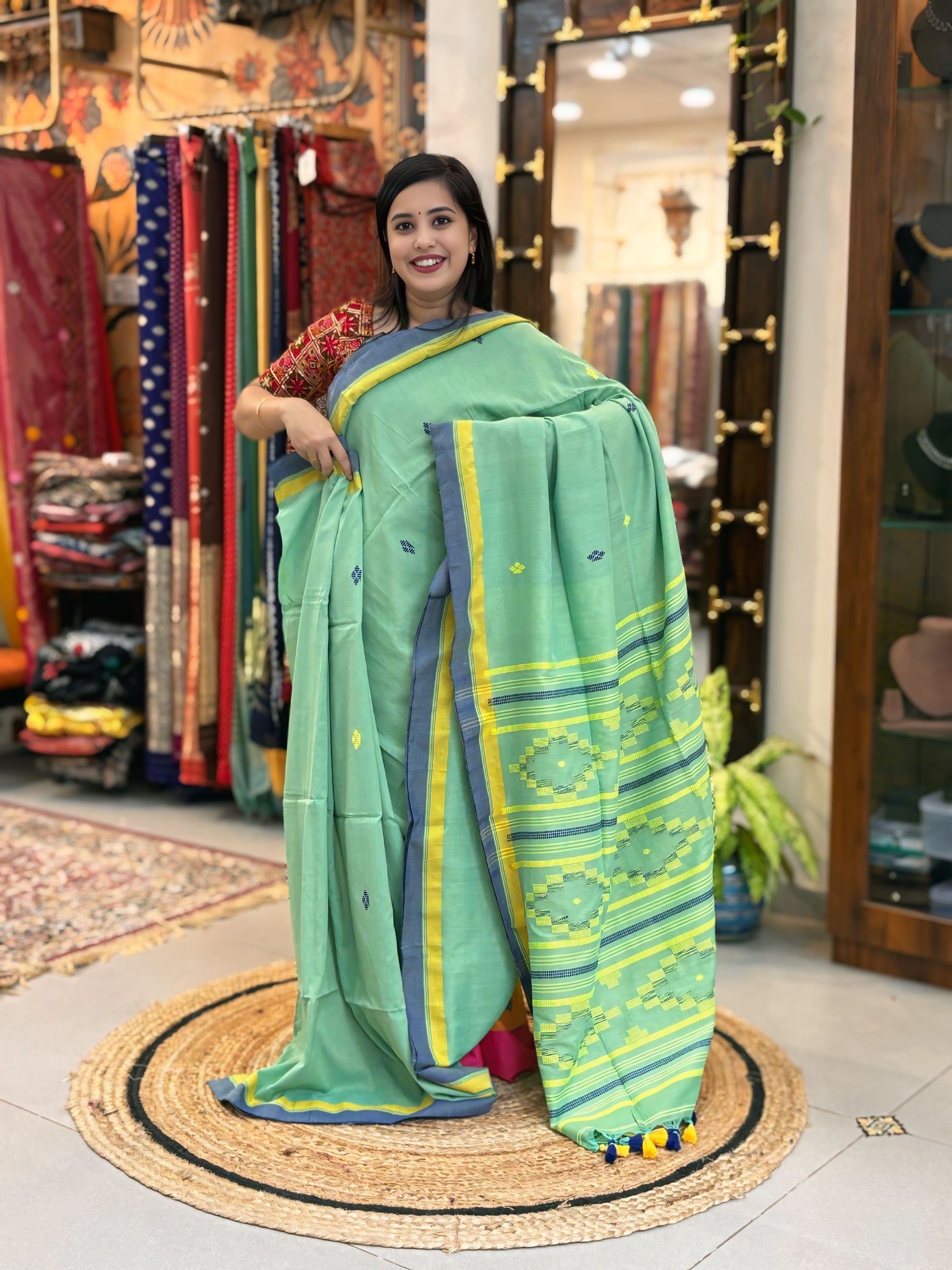 Rannika - Bhujori Khadi Cotton Saree