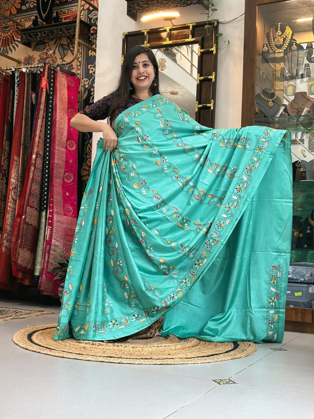 Vrindavan - Katha Dupian Silk Saree