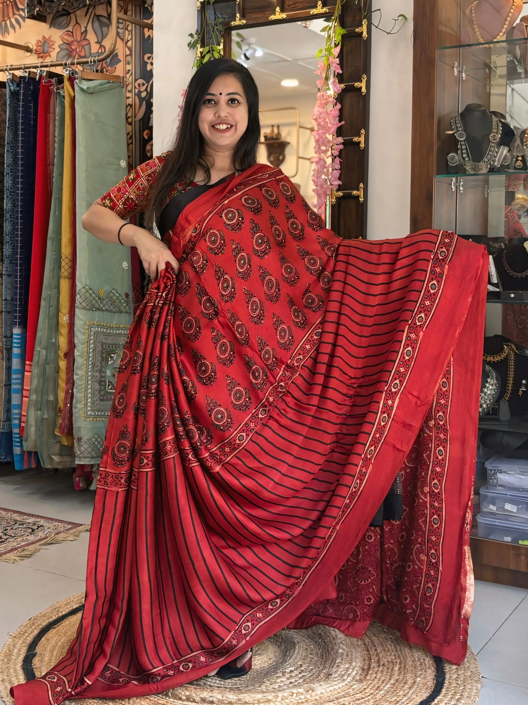 Shobha - Pure Ajrak Modal Silk (Lakripatta)