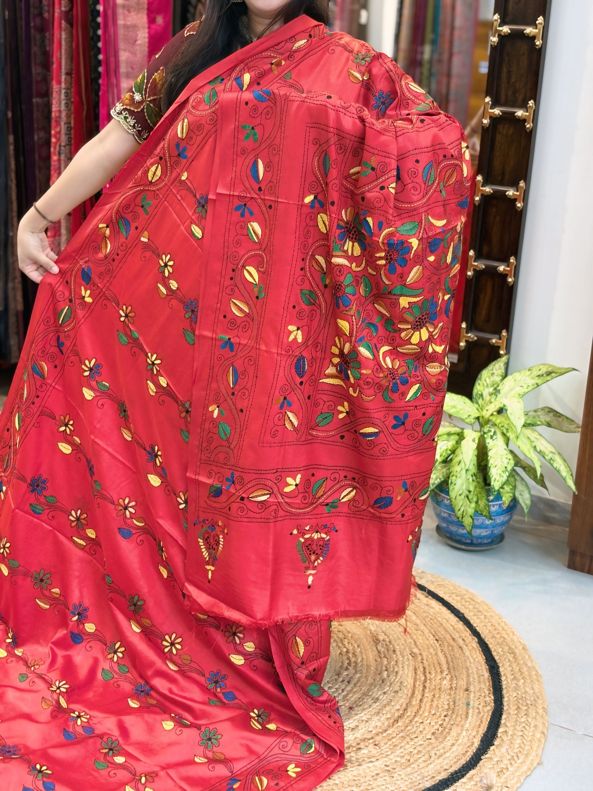 Lalima - Katha Dupian Silk Saree