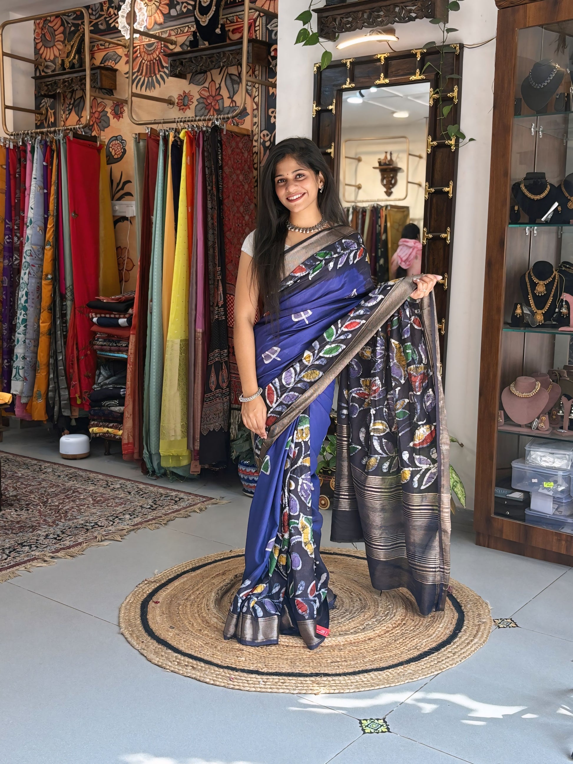 Prakriti - Hand Batik Maheshwari Saree