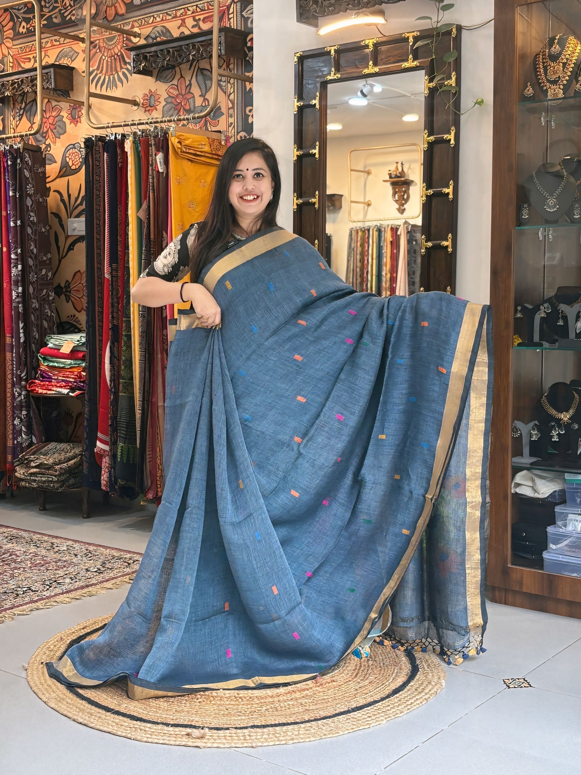 Silver Mist - Paithani Linen