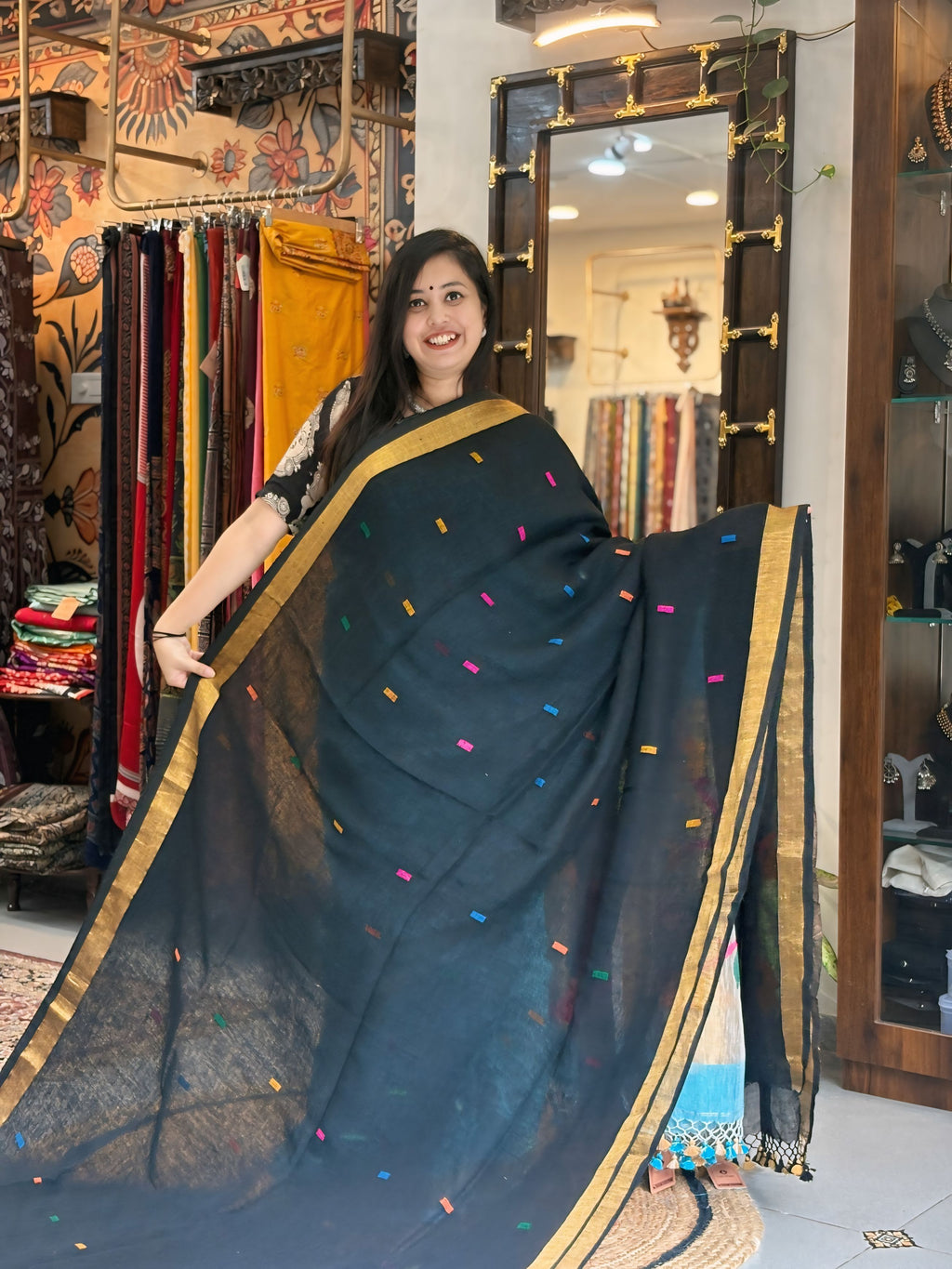 Midnight Magic - Paithani Linen