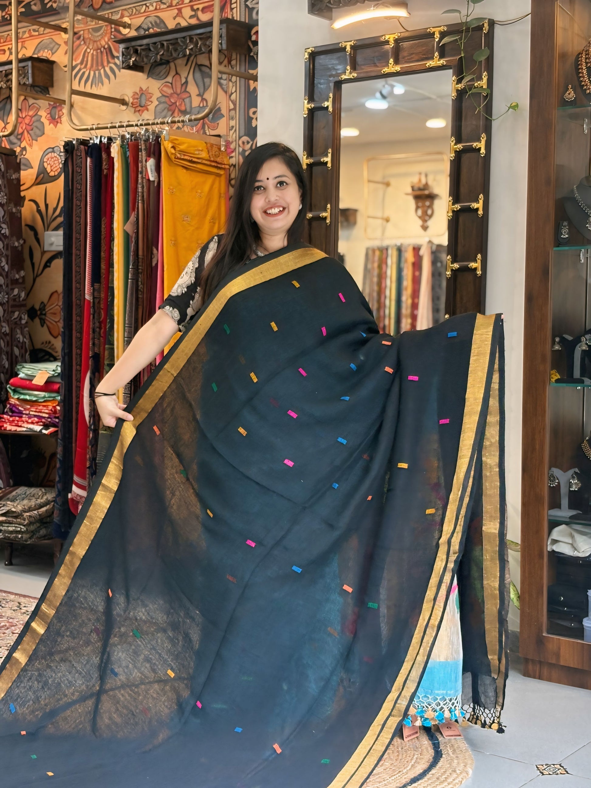 Midnight Magic - Paithani Linen