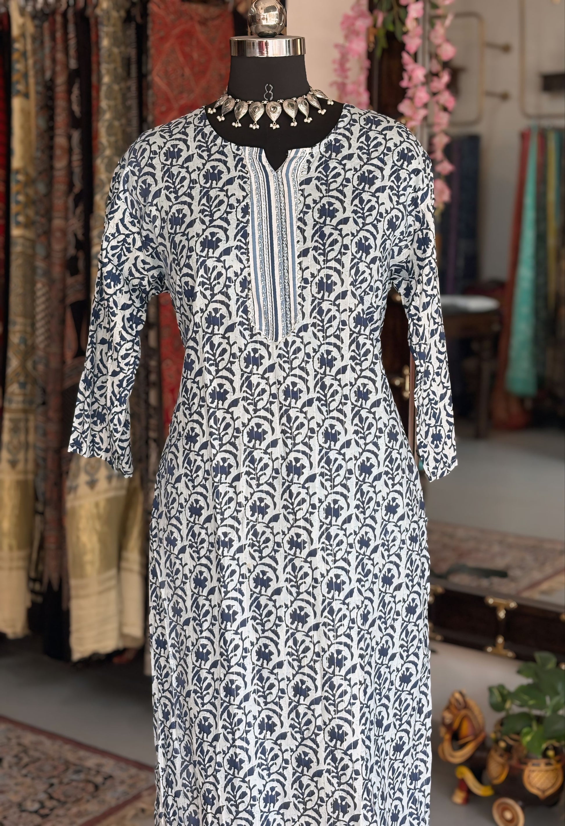 Indigo Whisper Kurti