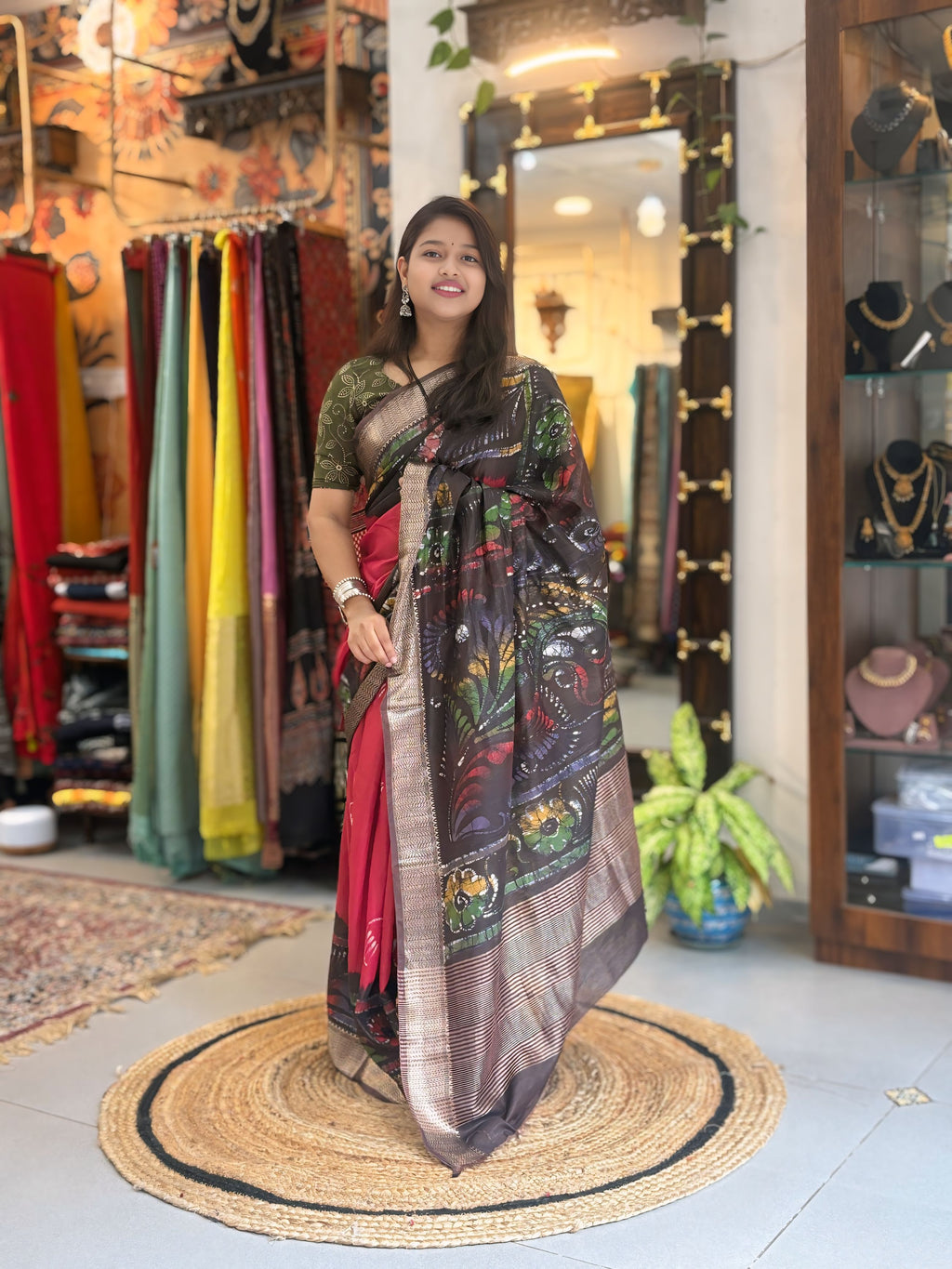 Tarang - Hand Batik Maheshwari Saree
