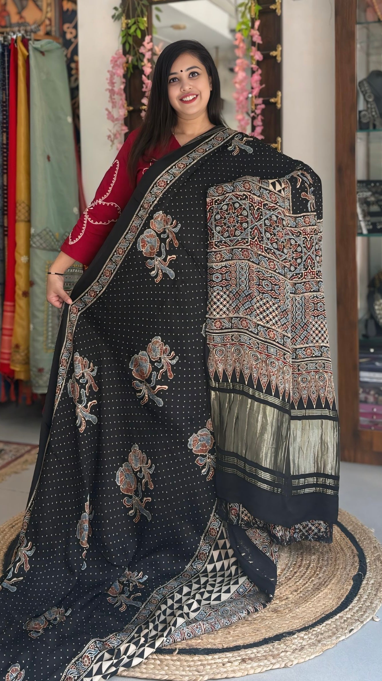Saanvi - Pure Ajrak Modal Silk
