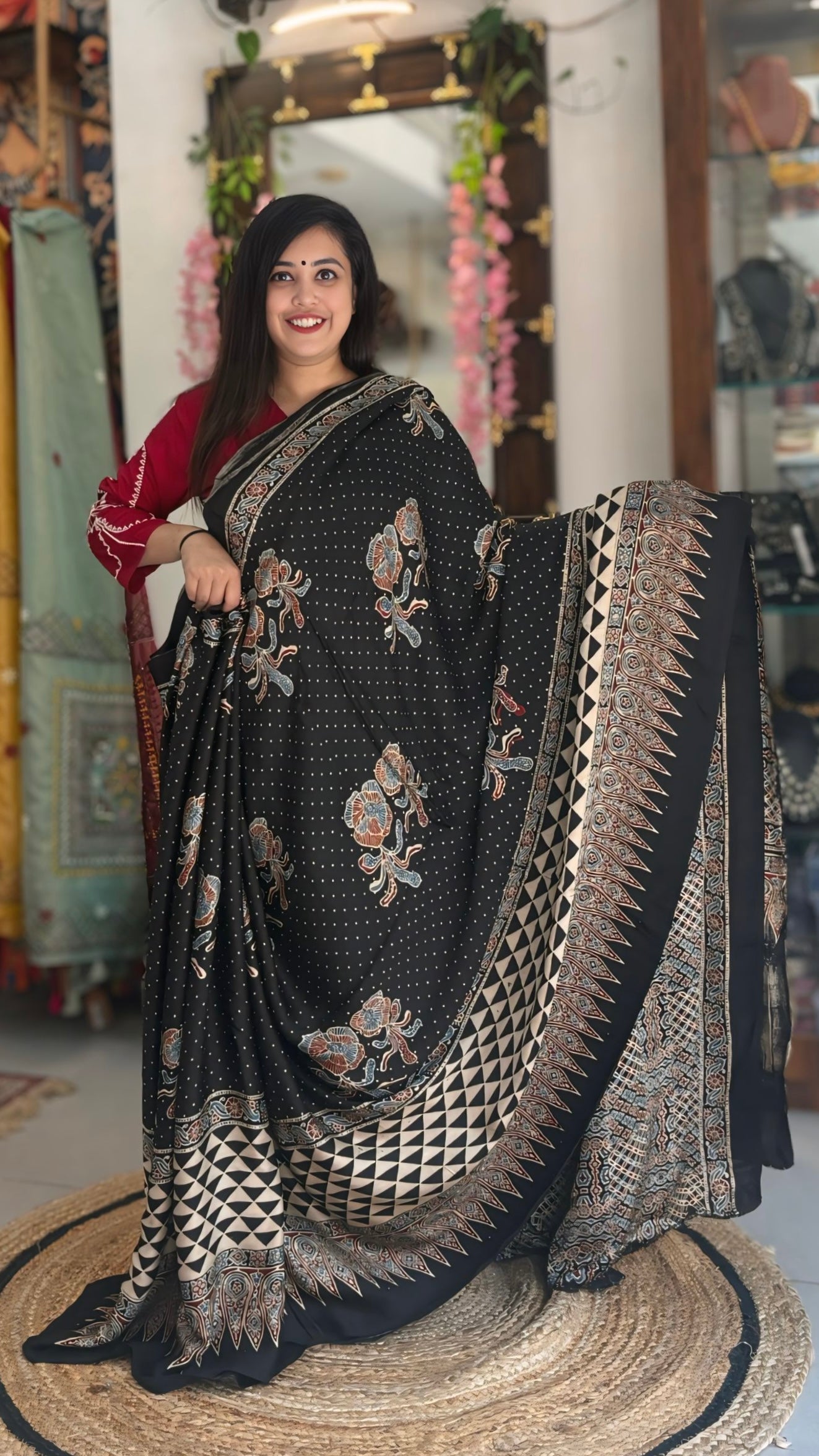 Saanvi - Pure Ajrak Modal Silk