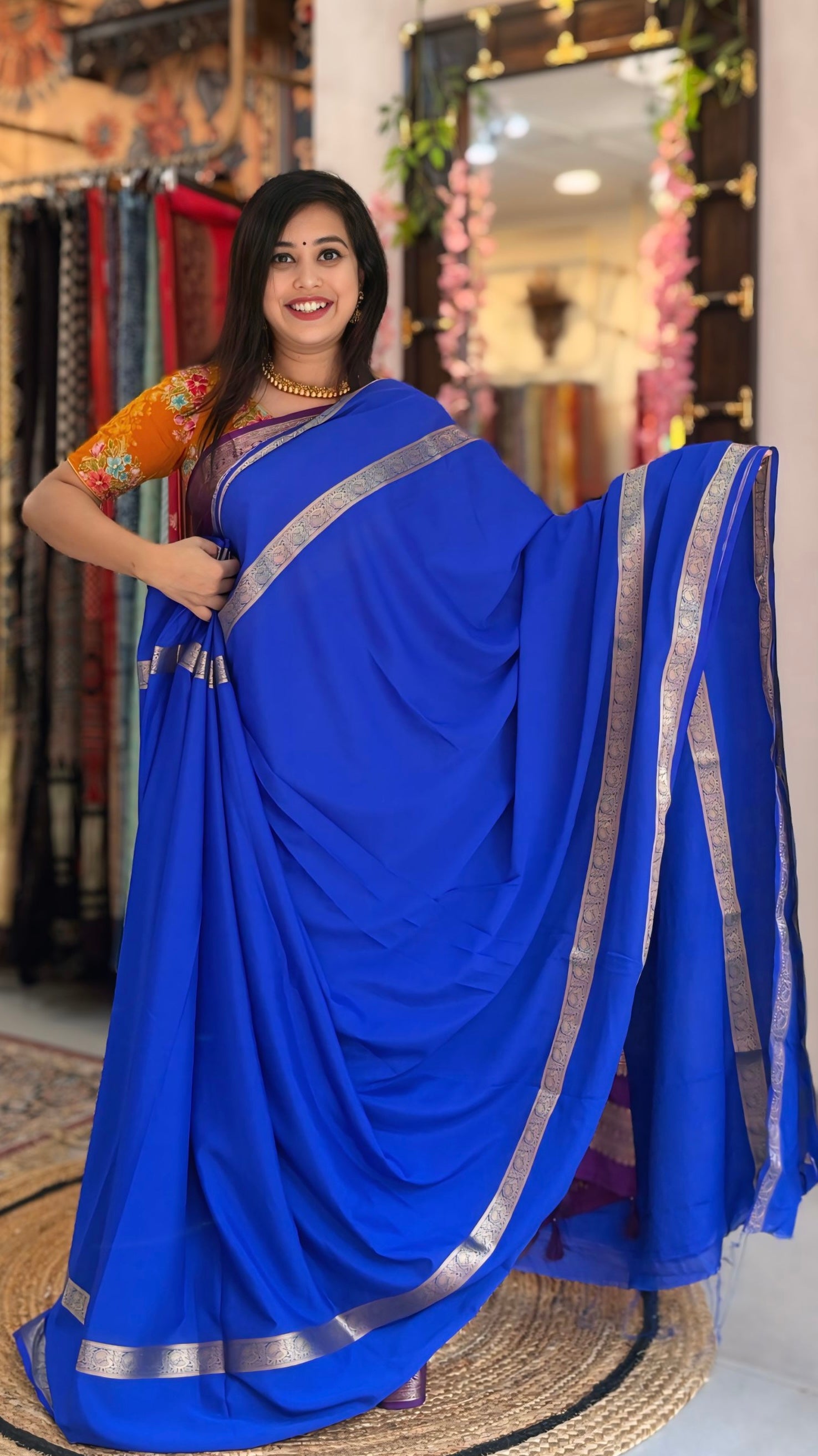 Madhuja
– Crepe Silk Saree
