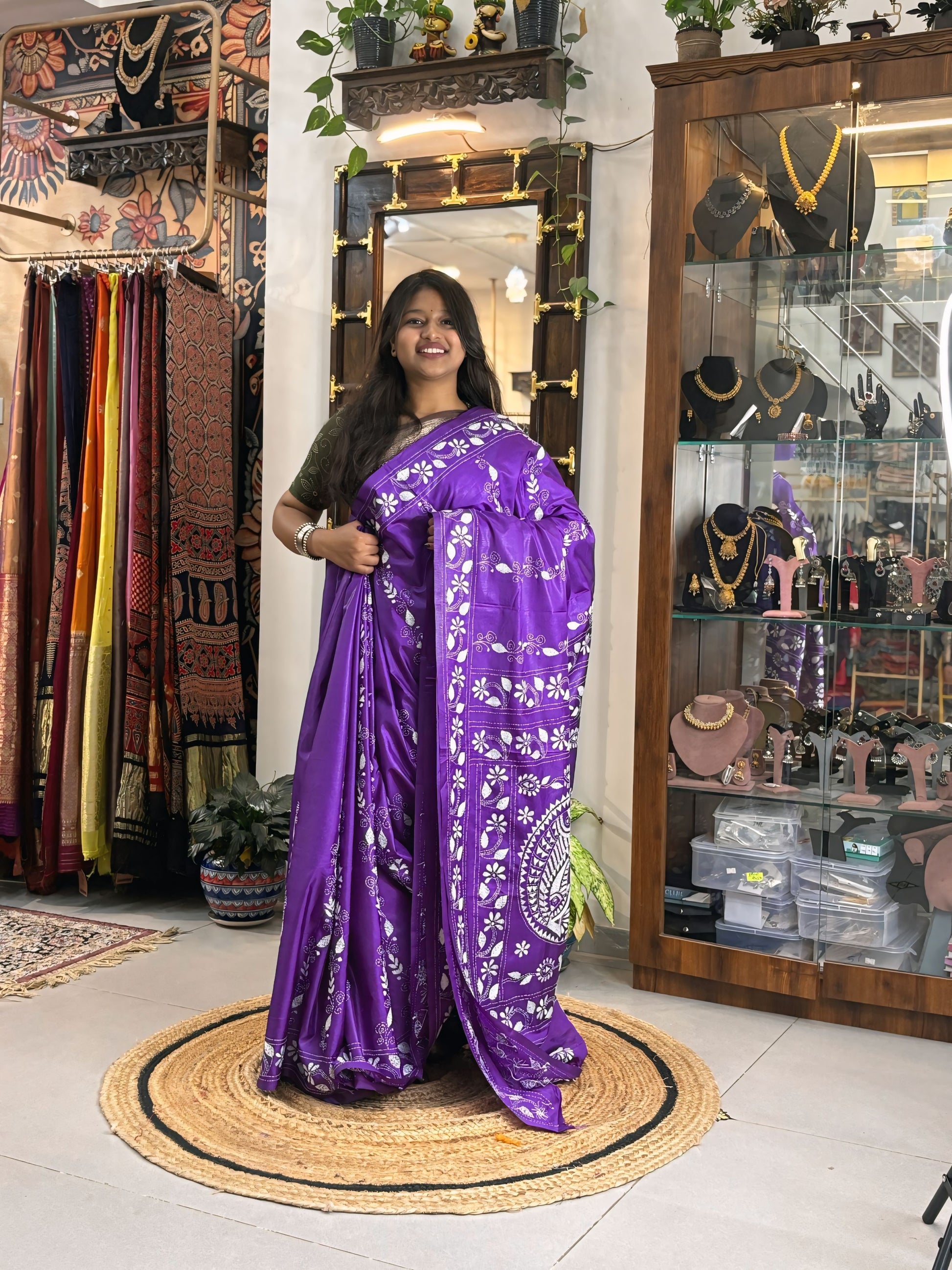 Pushpika - Katha Dupian Silk Saree