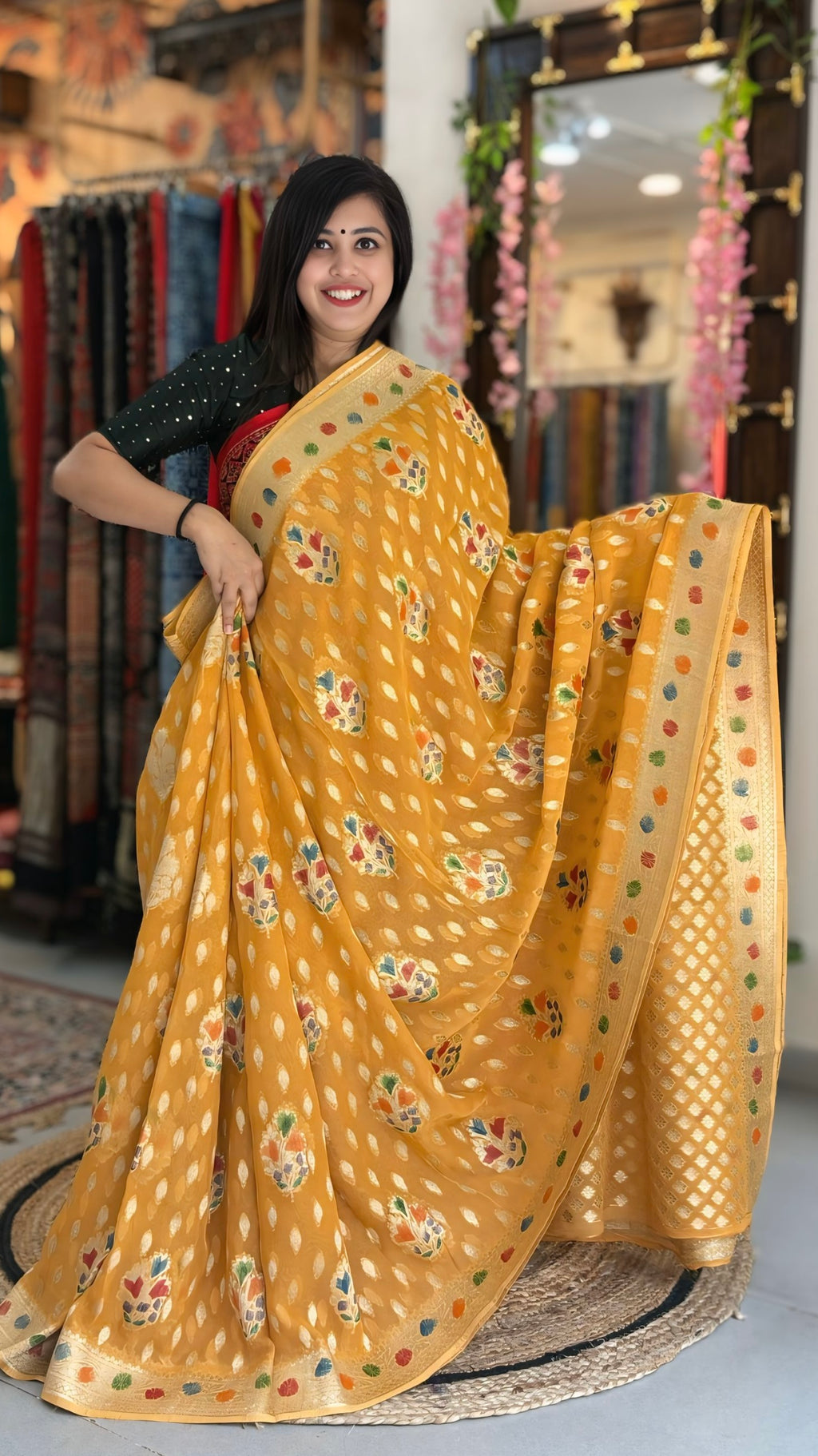 Kumkum
- Georgette Banarasi