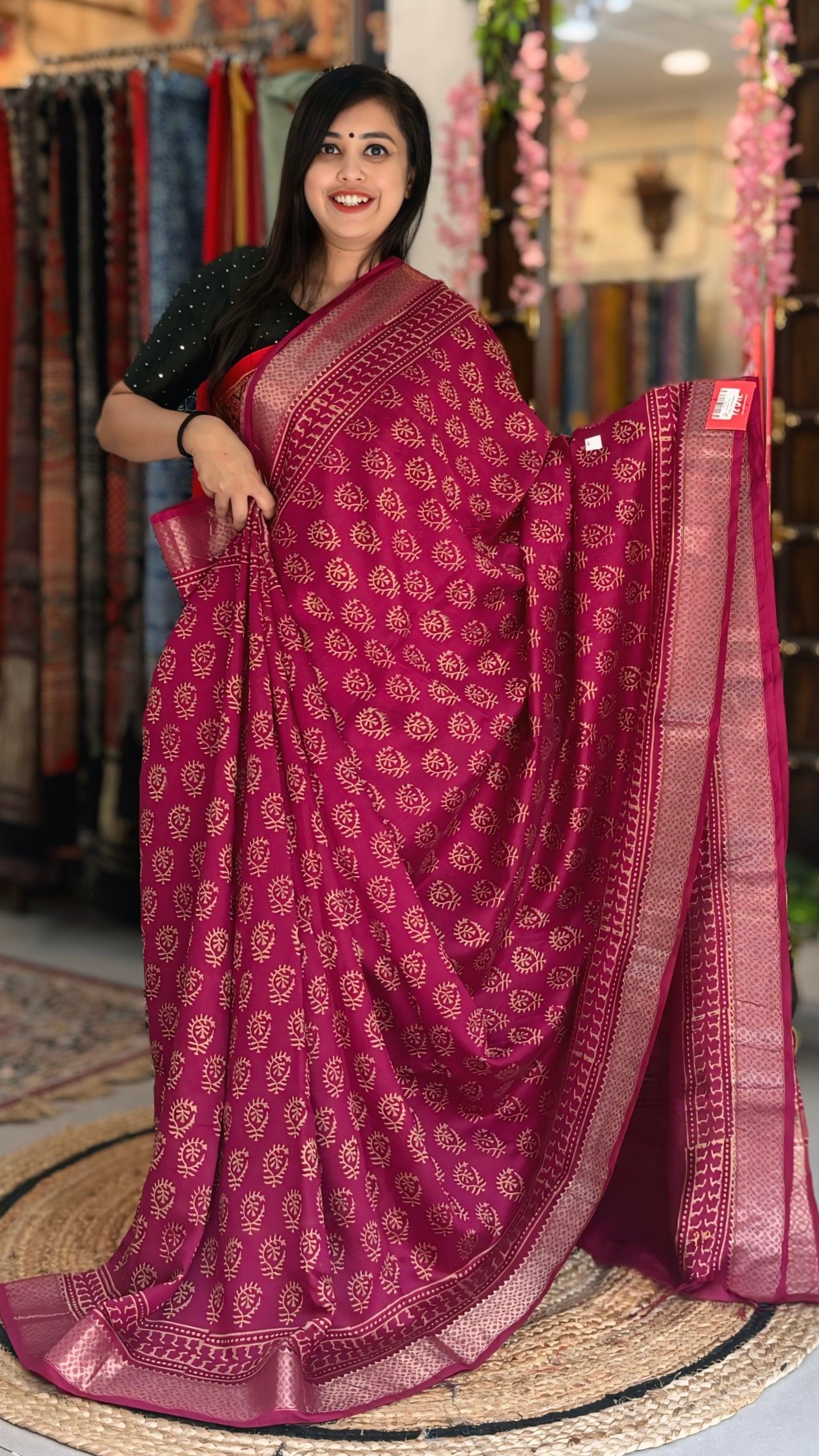 Gulabi - Maheshwari Silk