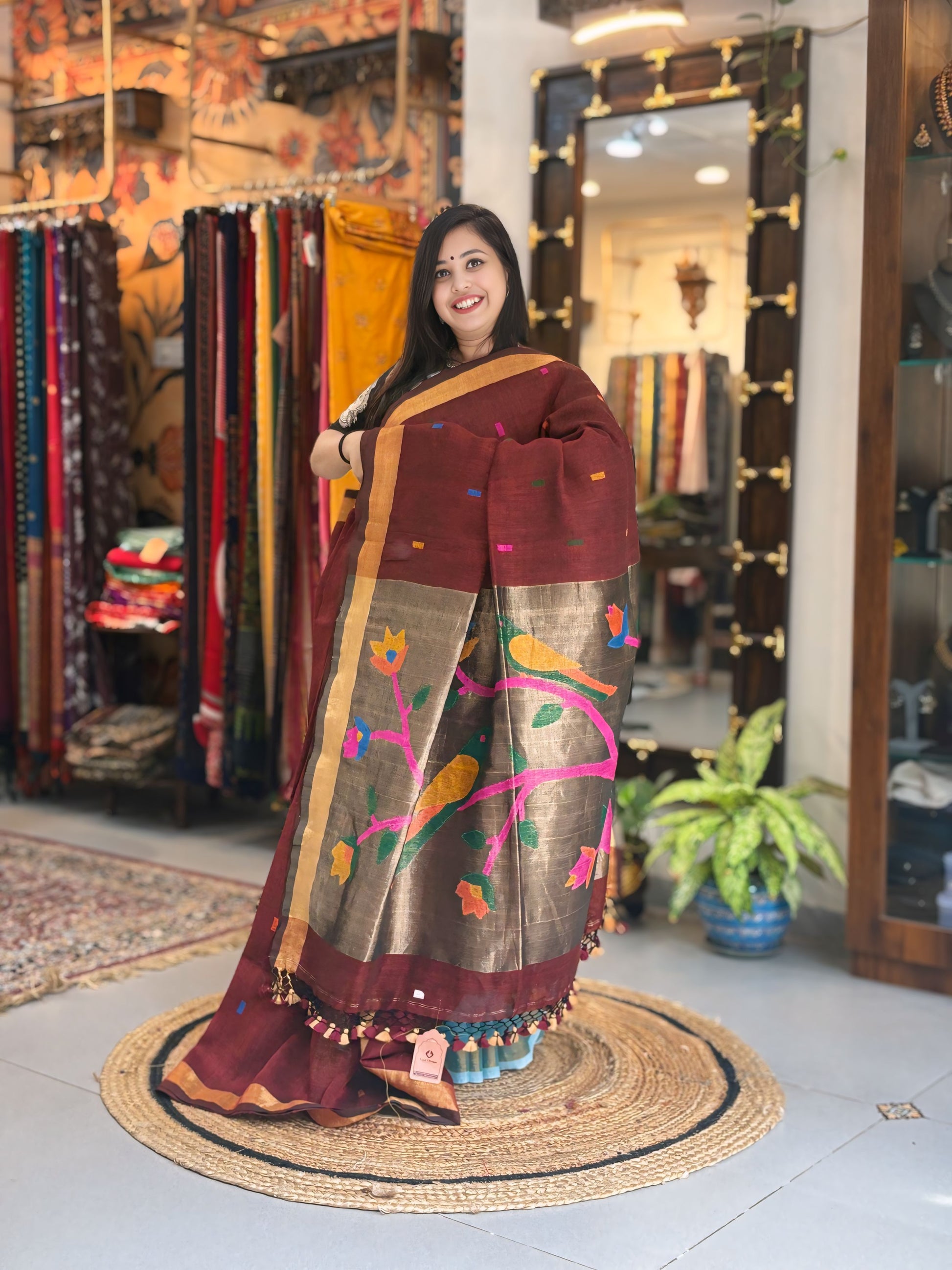 Coffee Glow - Paithani Linen