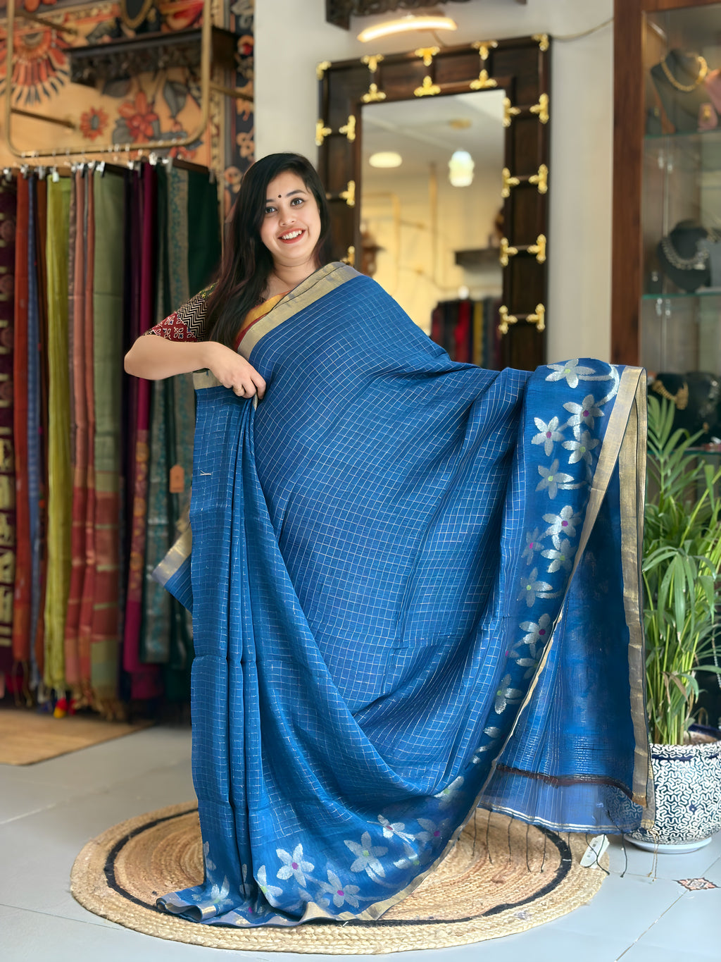 Premium Work Linen Saree 001