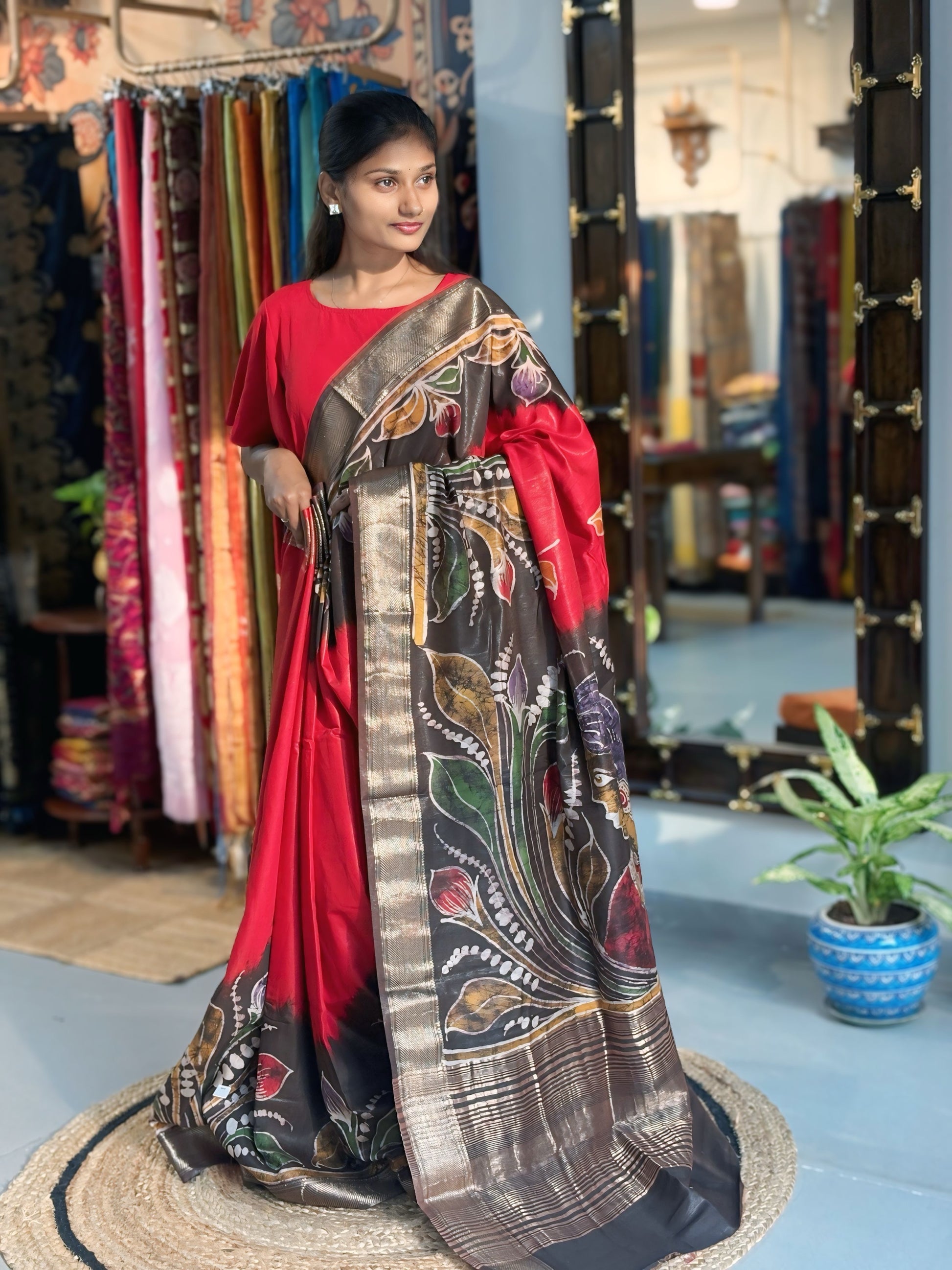 Iraa - Hand Batik Maheshwari Saree