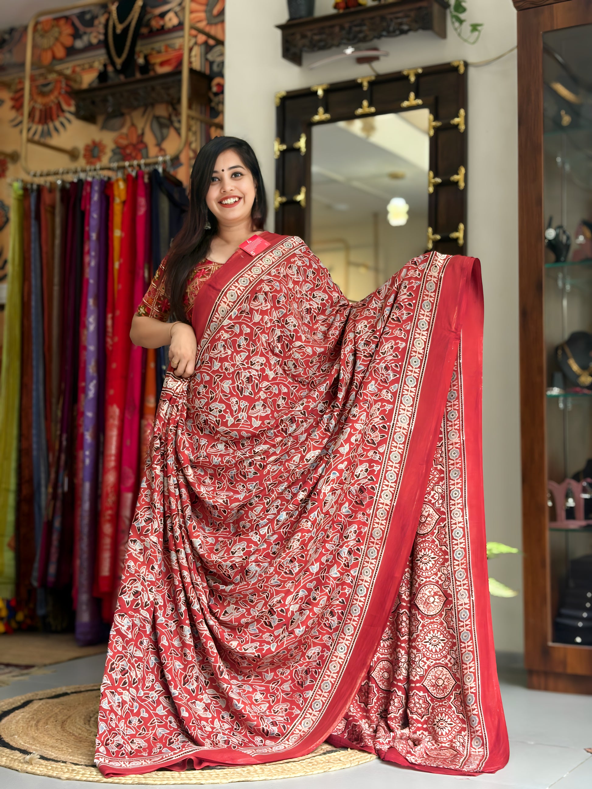Pure Ajrakh Saree 007