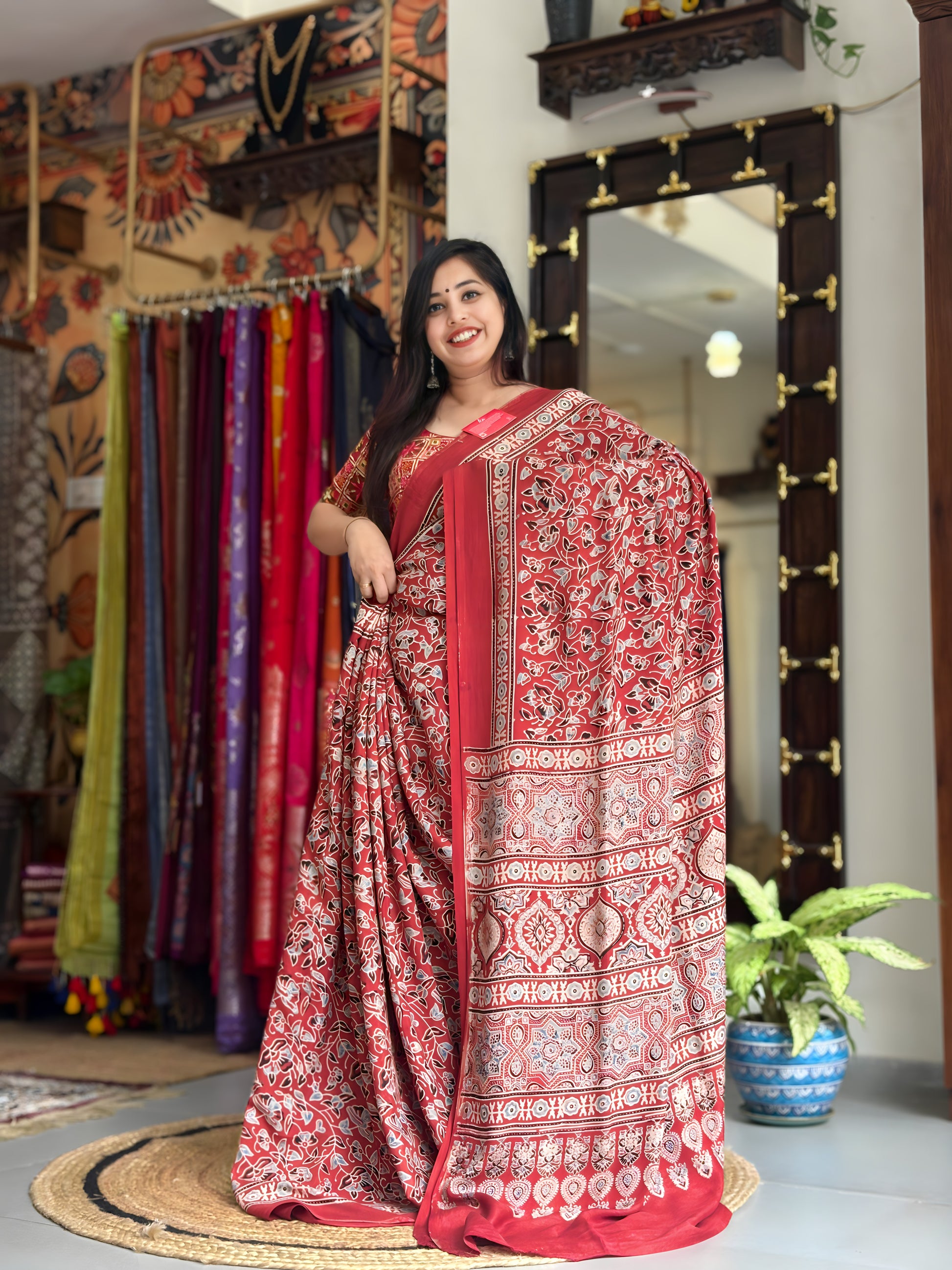 Pure Ajrakh Saree 007