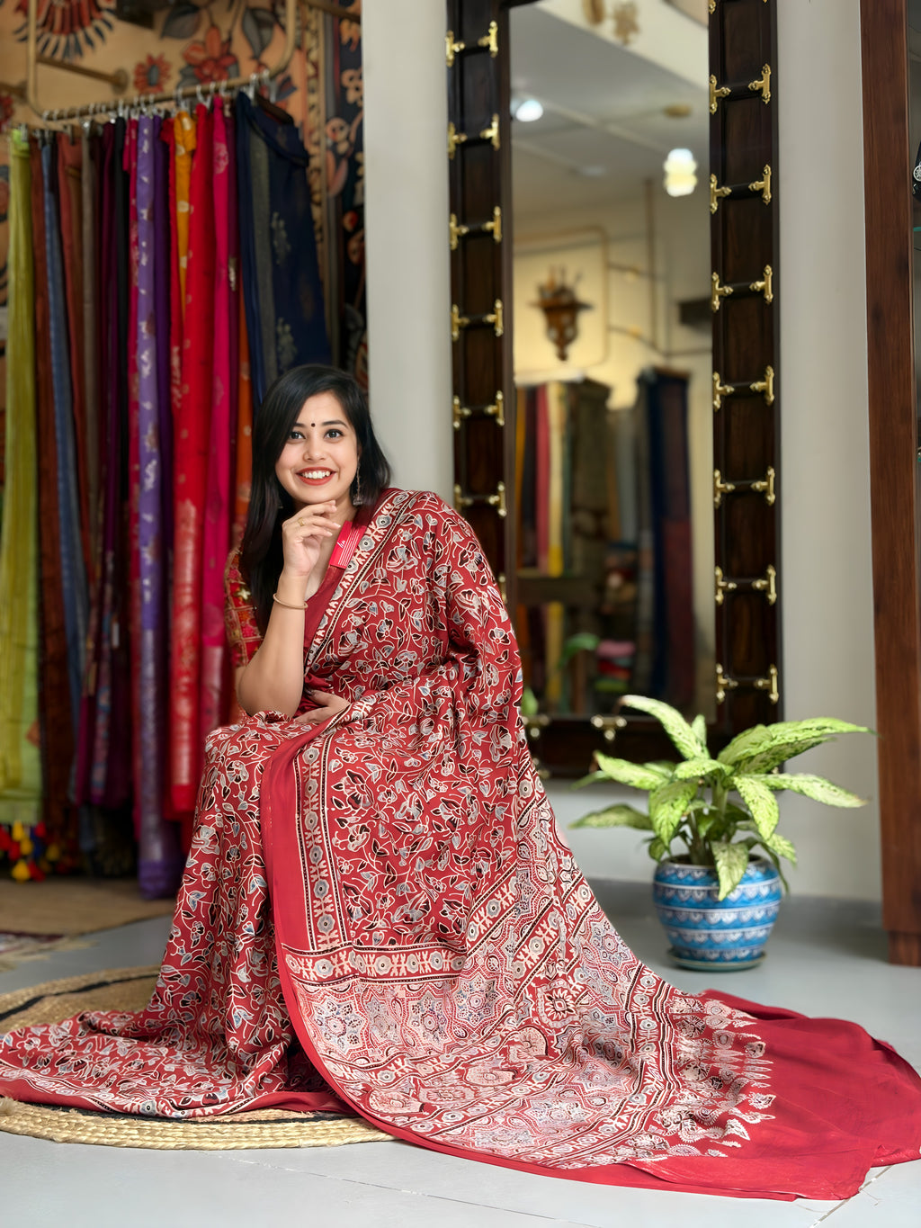 Pure Ajrakh Saree 007