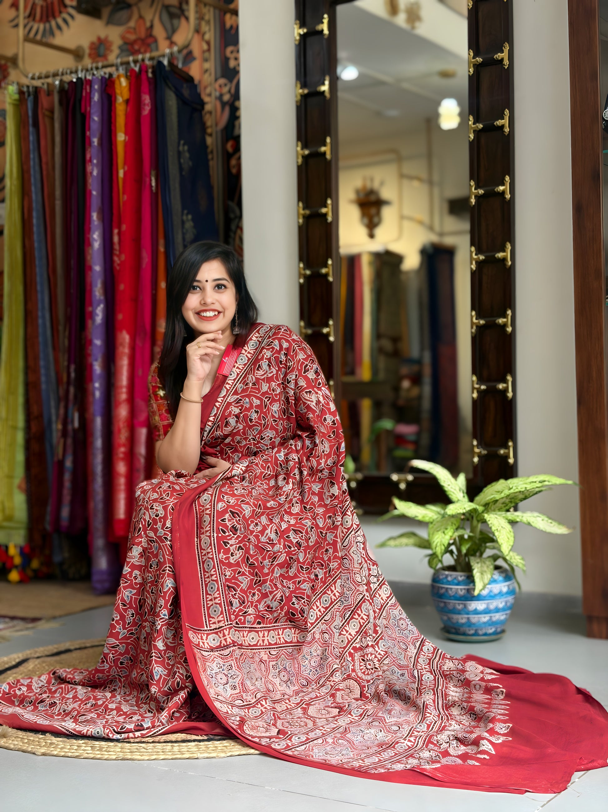 Pure Ajrakh Saree 007