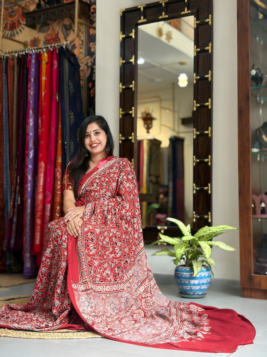 Pure Ajrakh Saree 007