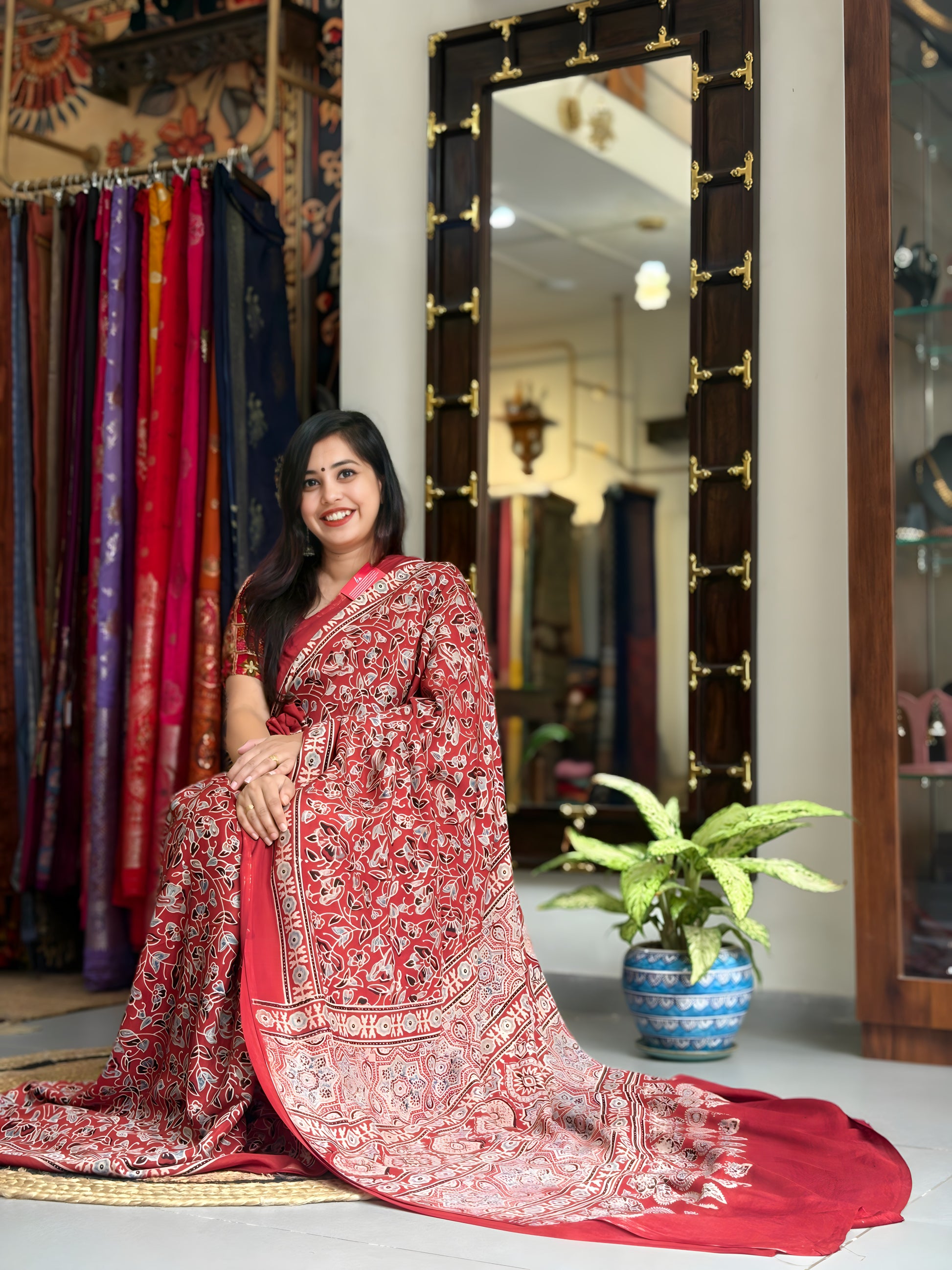 Pure Ajrakh Saree 007